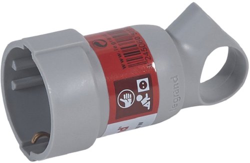 Розетка штепсельная с заземлением прямая с кольцом Legrand Helium 16А серый картинка 